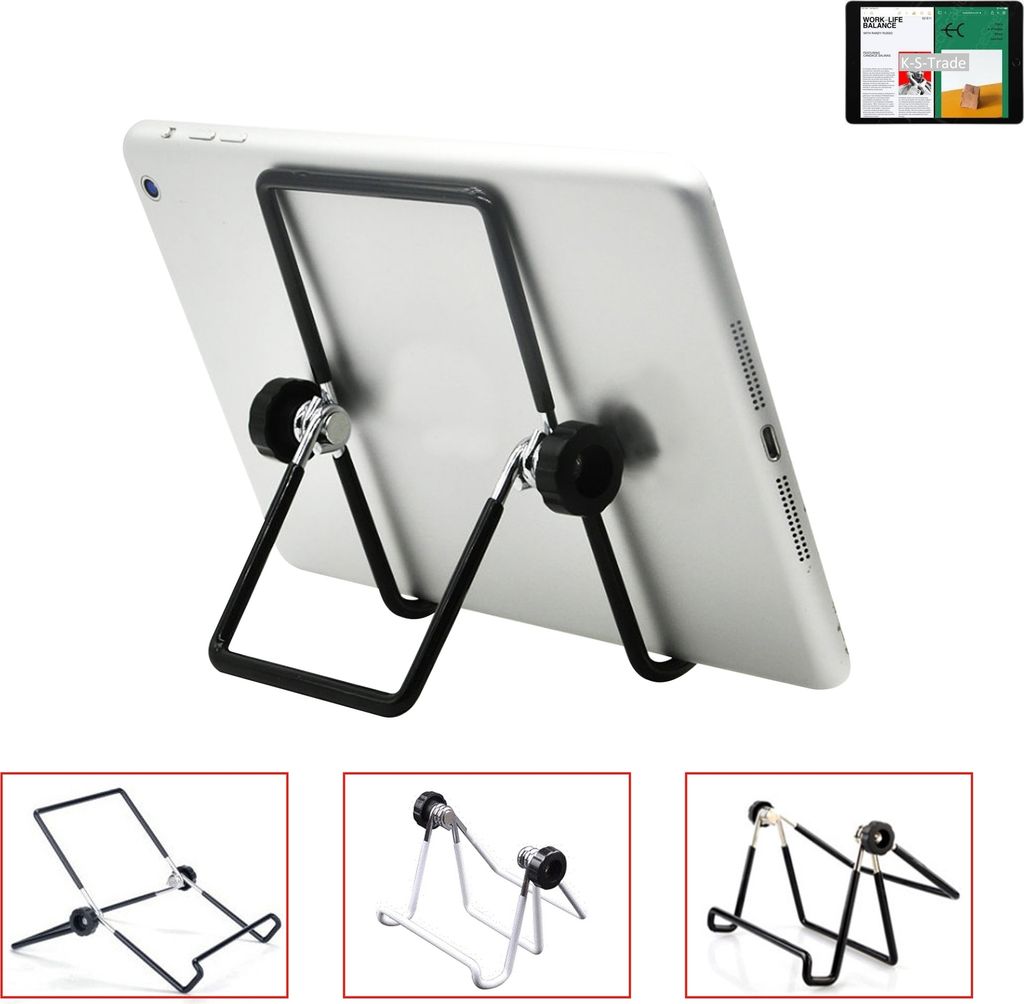 K-S-Trade Tablet-Ständer Tablet-Halterung Tablet-Aufsteller kompatibel mit Apple iPad (2021) faltbarer Tischständer Tablet Halterung