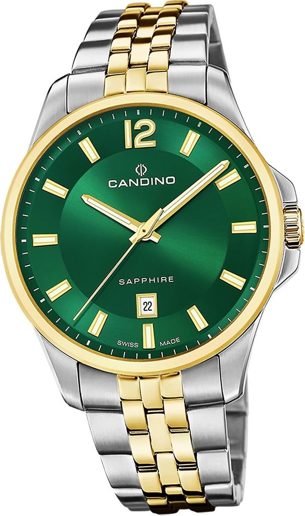 Candino Edelstahl Herren Uhr Analog Casual Armbanduhr silber gold Classic D2UC4765/3