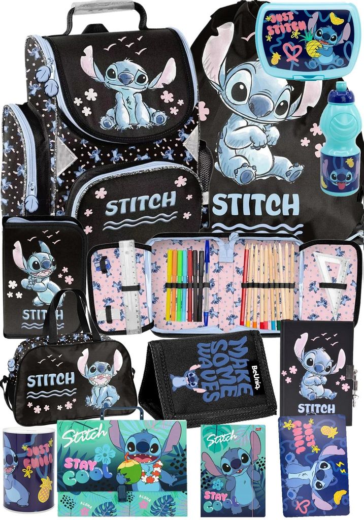 12tlg Lilo und stitch Schulranzen set Rucksack Federtasche Produktbild 