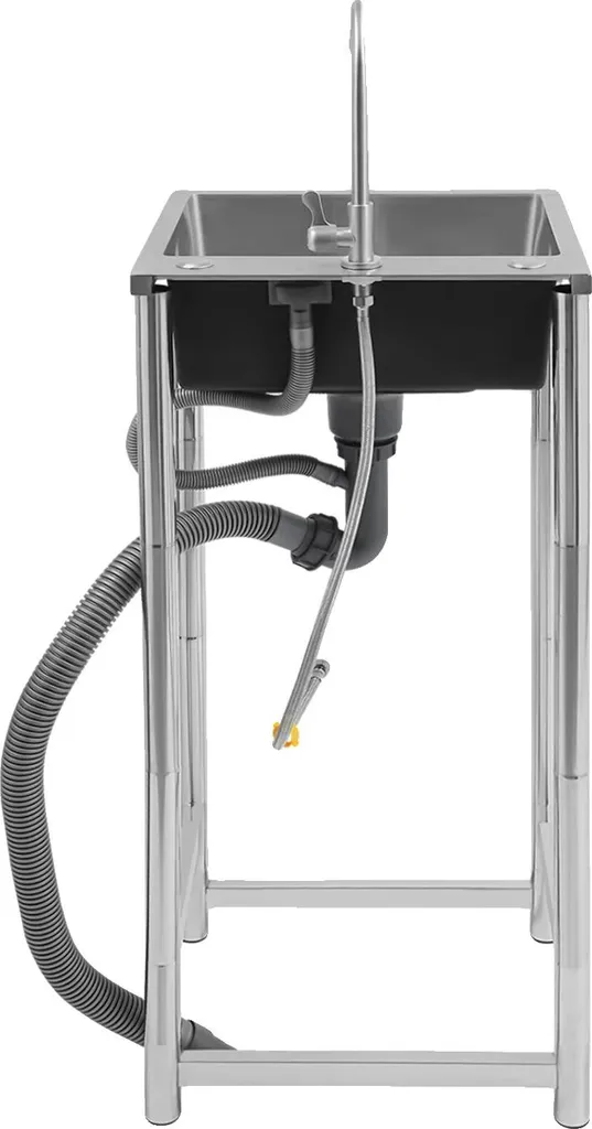 Plonge inox professionnelle à grande cuve pour buanderie et garage