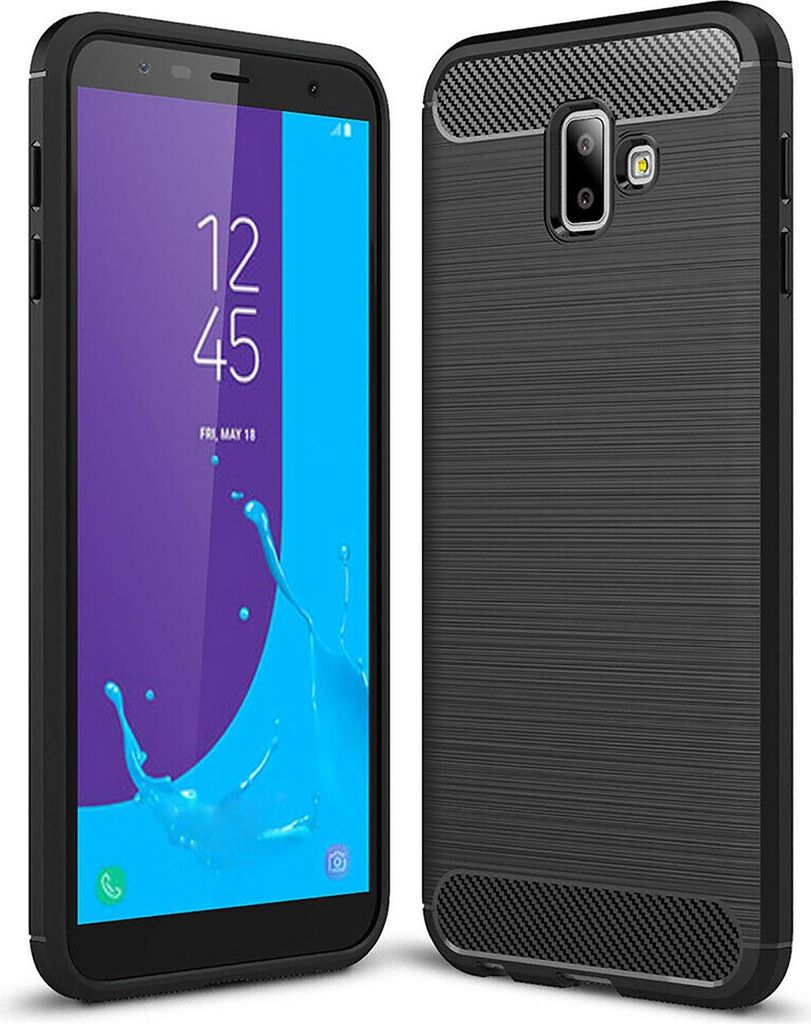 TPU Hülle für Samsung Galaxy J6 Plus Handy Schutzhülle Carbon Optik Schutz Case