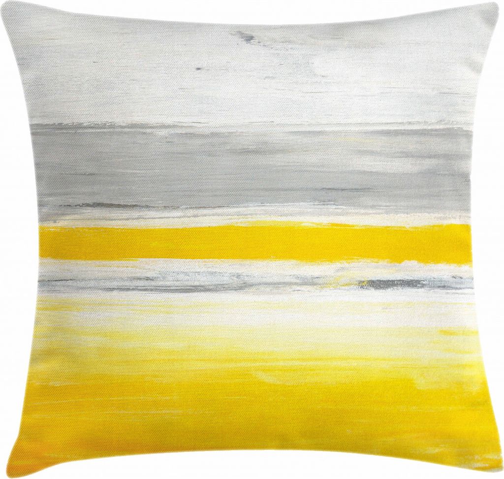 ABAKUHAUS Gelb Kissenbezug, Aquarell-Kunst-Entwurf, Kissenbezug Beidseitiges Muster Klarer Digitaldruck Farbfest mit Reißverschluss, 60 x 60 cm, P...