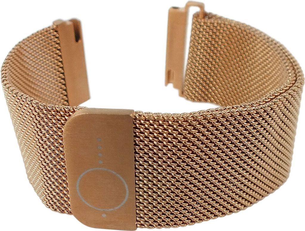 Minott → Uhrenarmband aus Edelstahl rosefarben Milanaise → 34049, Stegbreite:20mm