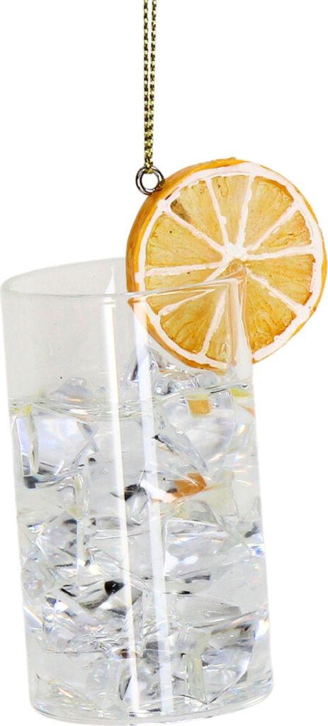 Christbaumschmuck Glas 9cm Gin Tonic Cocktail Figur Orange / Klar