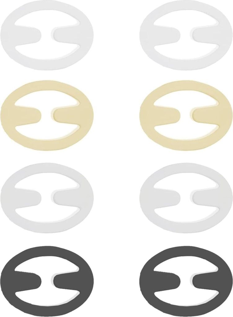 BH-Träger-Clips, 8 BH-Clips Halter Damen Schwarz, Weiß, Beige, Klar BH-Träger-Clips für Rücken (oval), 8 Oval