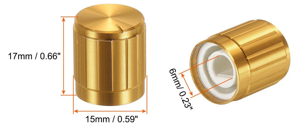 Potentiometer Drehknopf ABS Gitarre Knopf fš¹r 6mm D Typ Welle E-Gitarren Verst?rker Stereoanlagen Bass 180¡ã Aluminum Plastik Knopf Gold 5Stk