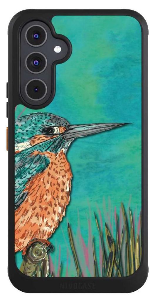 NIVOCASE Hülle für Samsung Galaxy A54 5G Handyhülle NIVOcore Case Schwarz Malerei Tiere Vogel