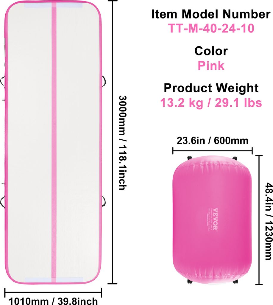 VEVOR Nafukovací gymnastická podložka Gymnastická podložka, Obrázek produktu 7