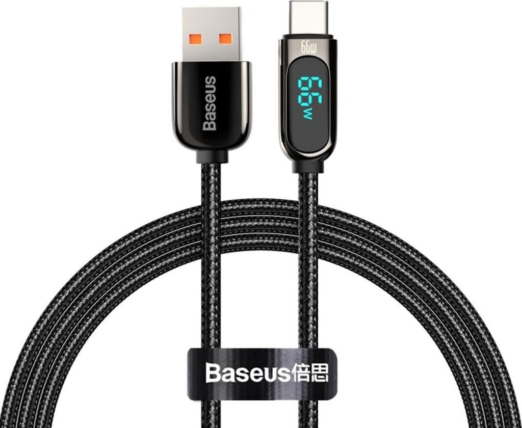 Baseus Display USB - USB-C kabel 66W, 1m - černý Obrázek produktu 