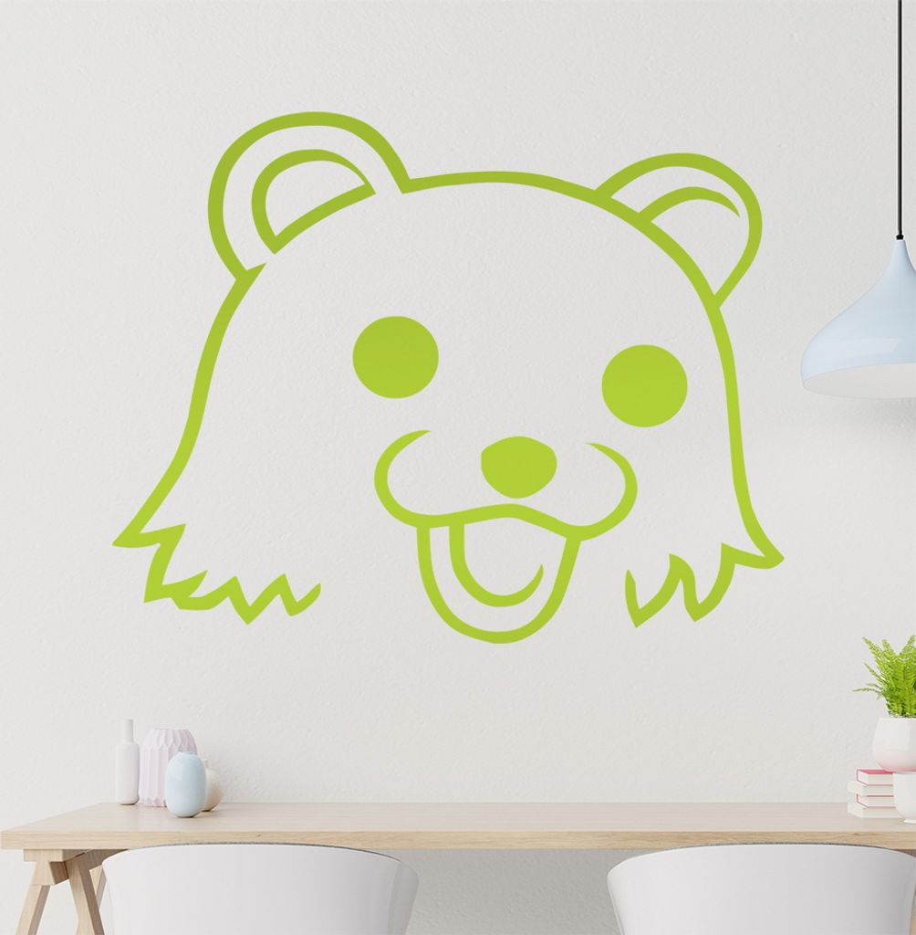 Pedobär Gesicht Wandtattoo in 6 Größen - Wandaufkleber Wall Sticker - Dekoration, Küche, Wohnzimmer, Schlafzimmer, Badezimmer