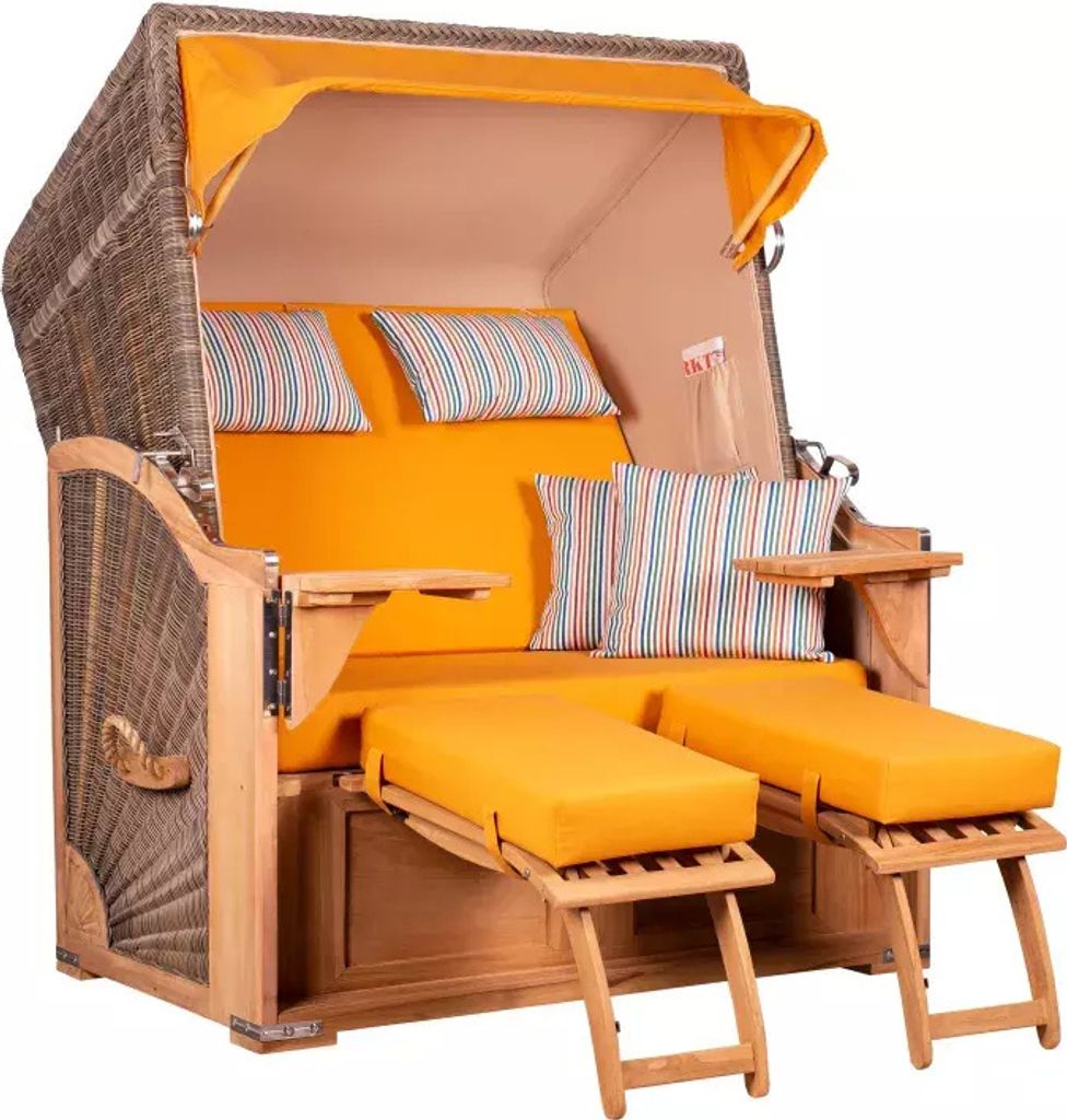 Strandkorb Nordstrand Teak PE grey Dessin 586