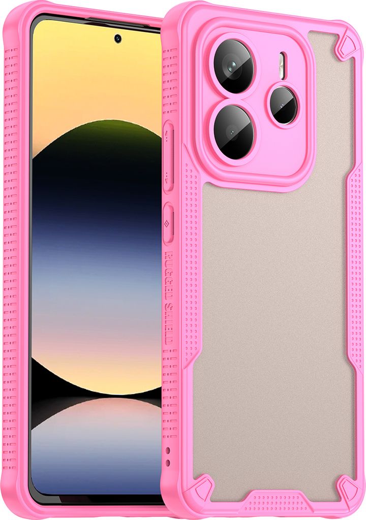 Schutzhülle für Xiaomi Redmi Note 14 5G, transluzente matte Rückseite, TPU Bumper Case Pink