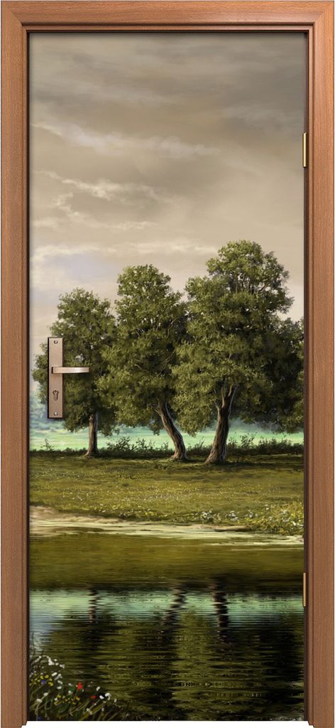 Türposter 80x200 cm Türaufkleber Türtapete Türfolie Klebefolie Landschaft digitale Malerei Fluss