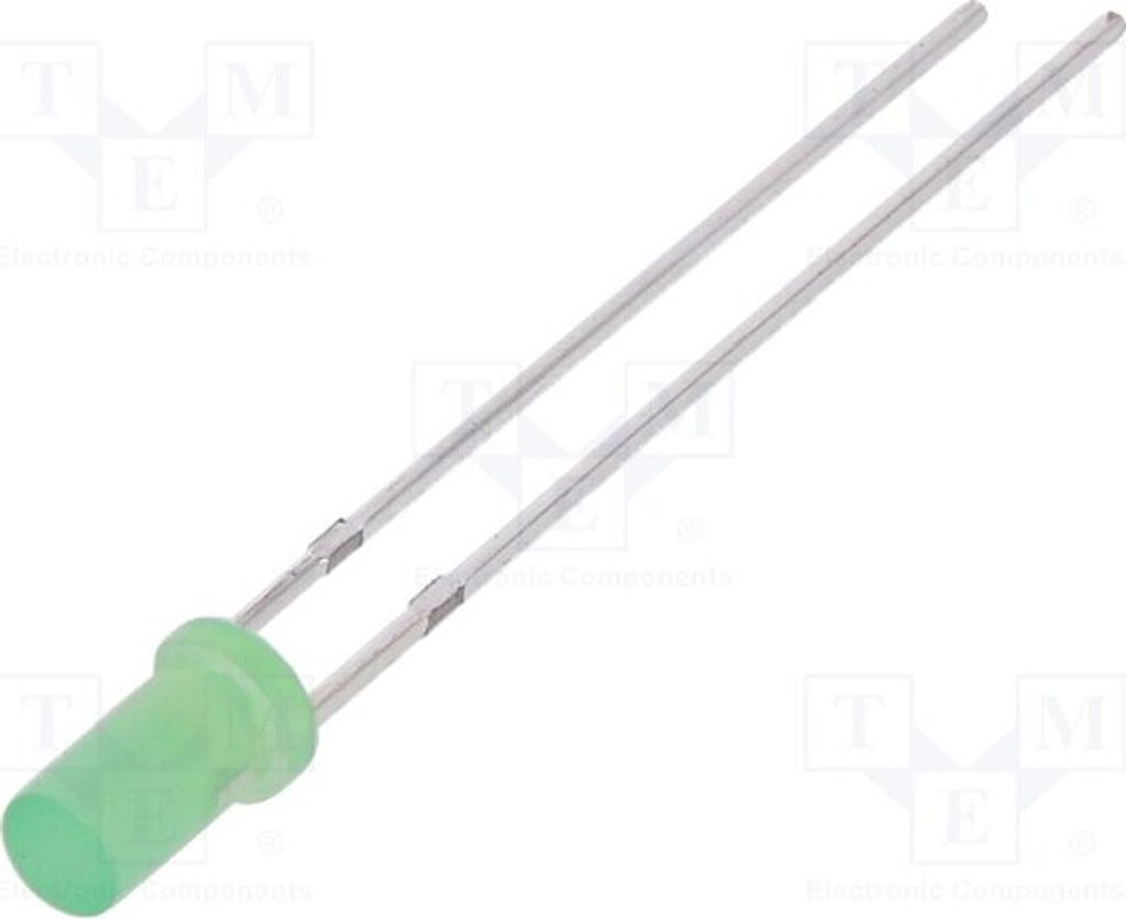 2x LED ohne Stopper OSG5DA3NE4A LED Dioden THT 3mm 140° grün 750÷1120mcd 3mm