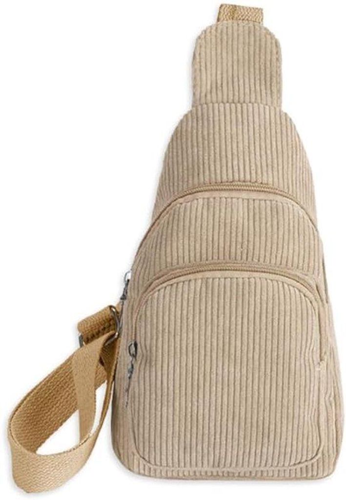 Corduroy-Handtas für Damen, elegante Crossbody-Tasche, Reise-Tasche mit Anti-Diefstal-Funktion, Mobiltelefon-Tasche, Wandertasche