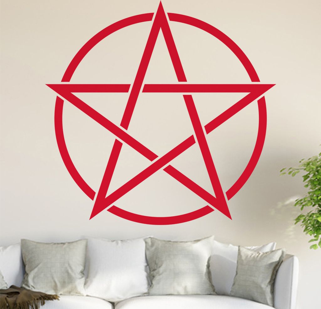 Pentagramm Wandtattoo in 6 Größen - Wandaufkleber Wall Sticker - Dekoration, Küche, Wohnzimmer, Schlafzimmer, Badezimmer