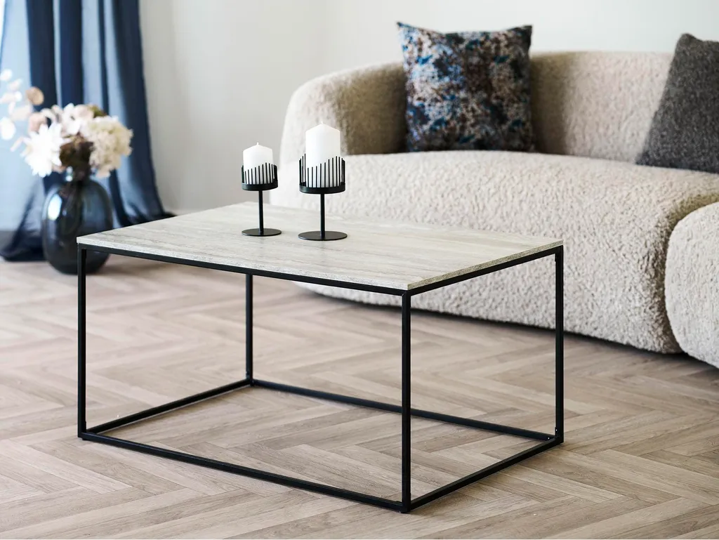 Vita Table basse avec rangement intégré et plateau relevable aspect chêne - 4