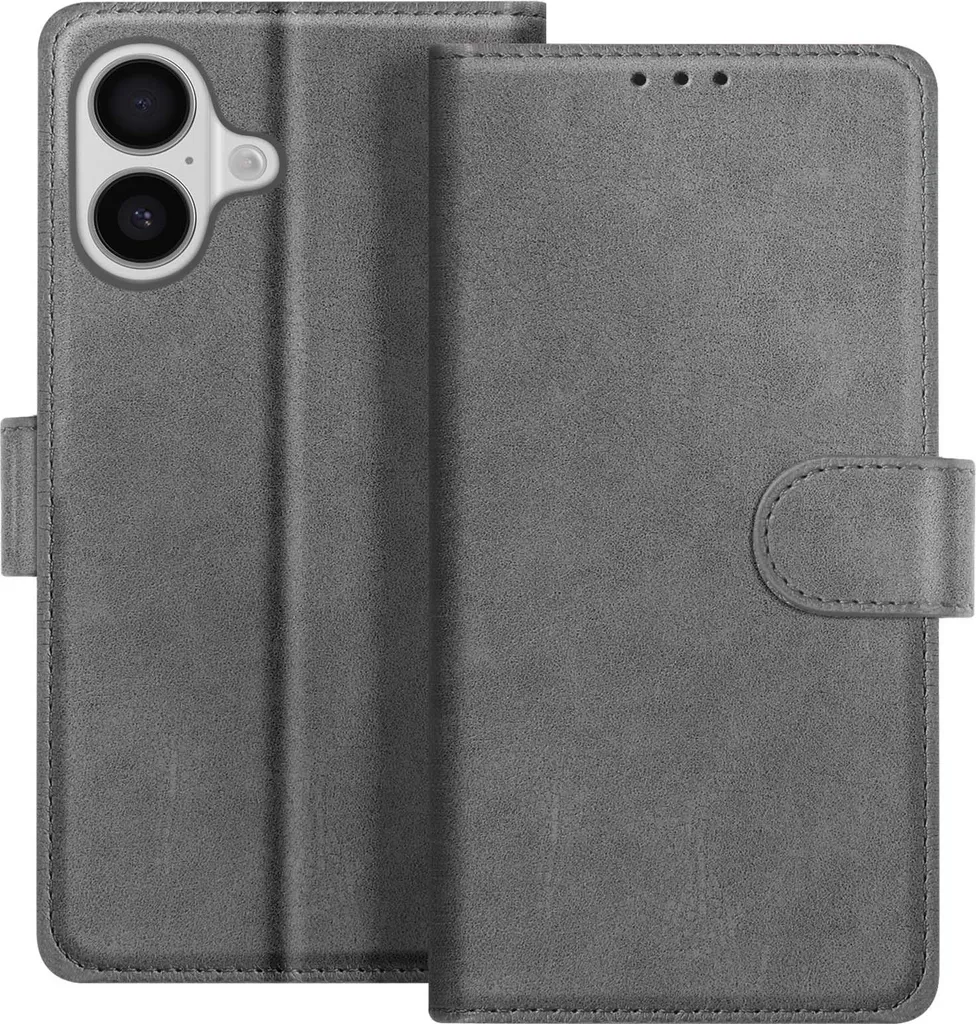 Custodia Elegante iPhone 17 Grigio Avizar Chesterfield - Business Flip