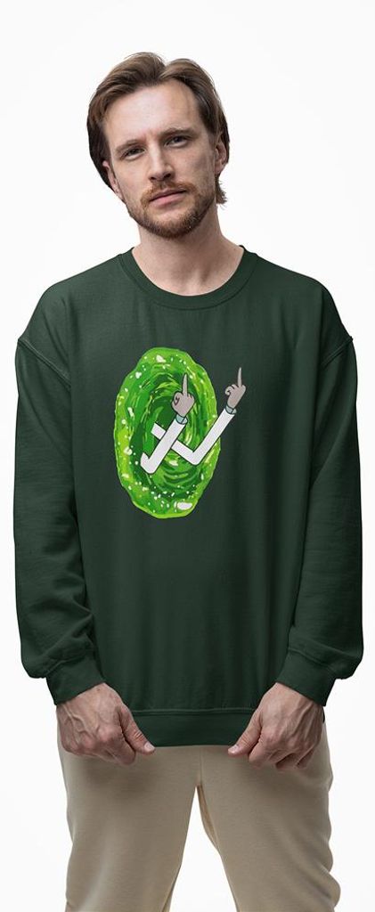 D&B Design Uni Pullover SWMO00051 Rick And Morty Waldgrün-Größe 2XL