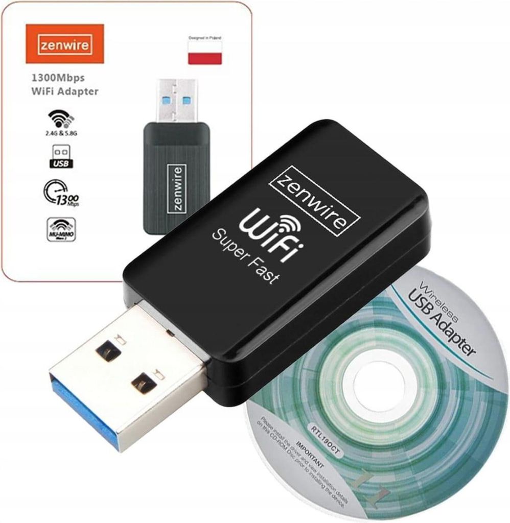 Mini WiFi-USB-Adapter - Netzwerkkarte USB 3.0 - Dualband 2,4/5 GHz - bis 1300 Mbit/s - Kompakt