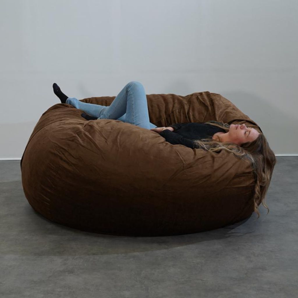 XXL-Sitzsack aus Mikrowildleder, Bezug maschinenwaschbar 180 cm, Braun