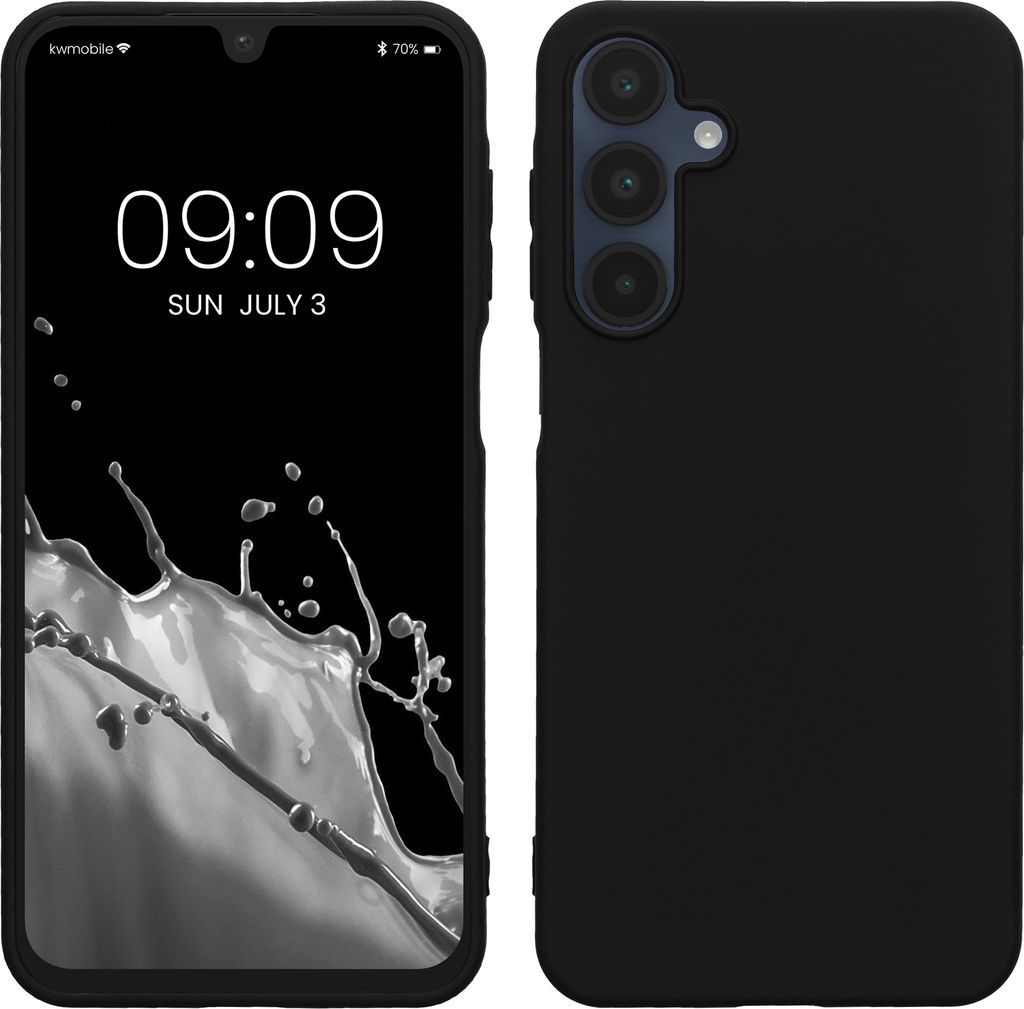 kwmobile Hülle kompatibel mit Samsung Galaxy A16 5G Hülle - weiches TPU Silikon Case - Cover geeignet für kabelloses Laden - Schwarz