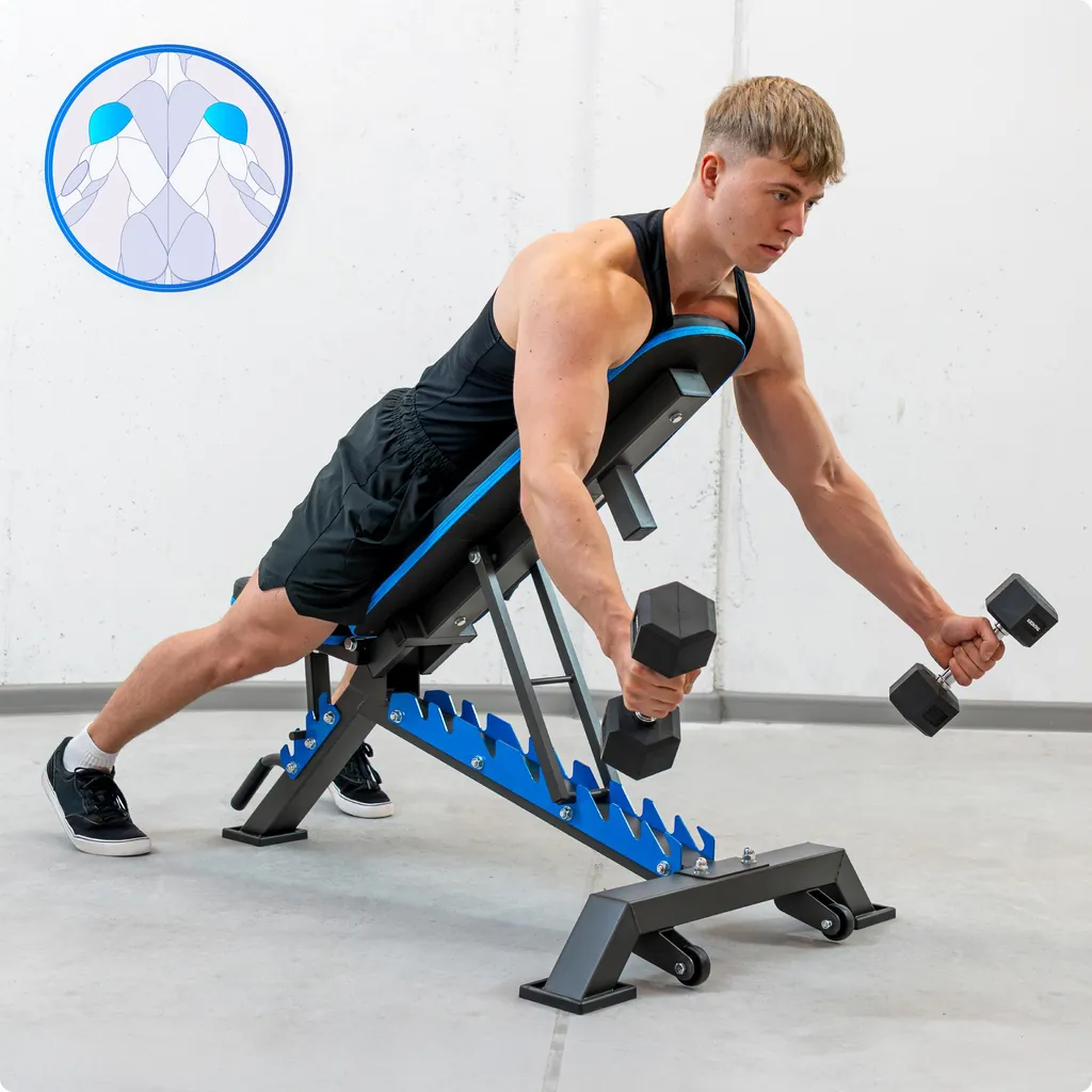 Banc de musculation résistant THUNDER® GRYND - 8 positions réglables