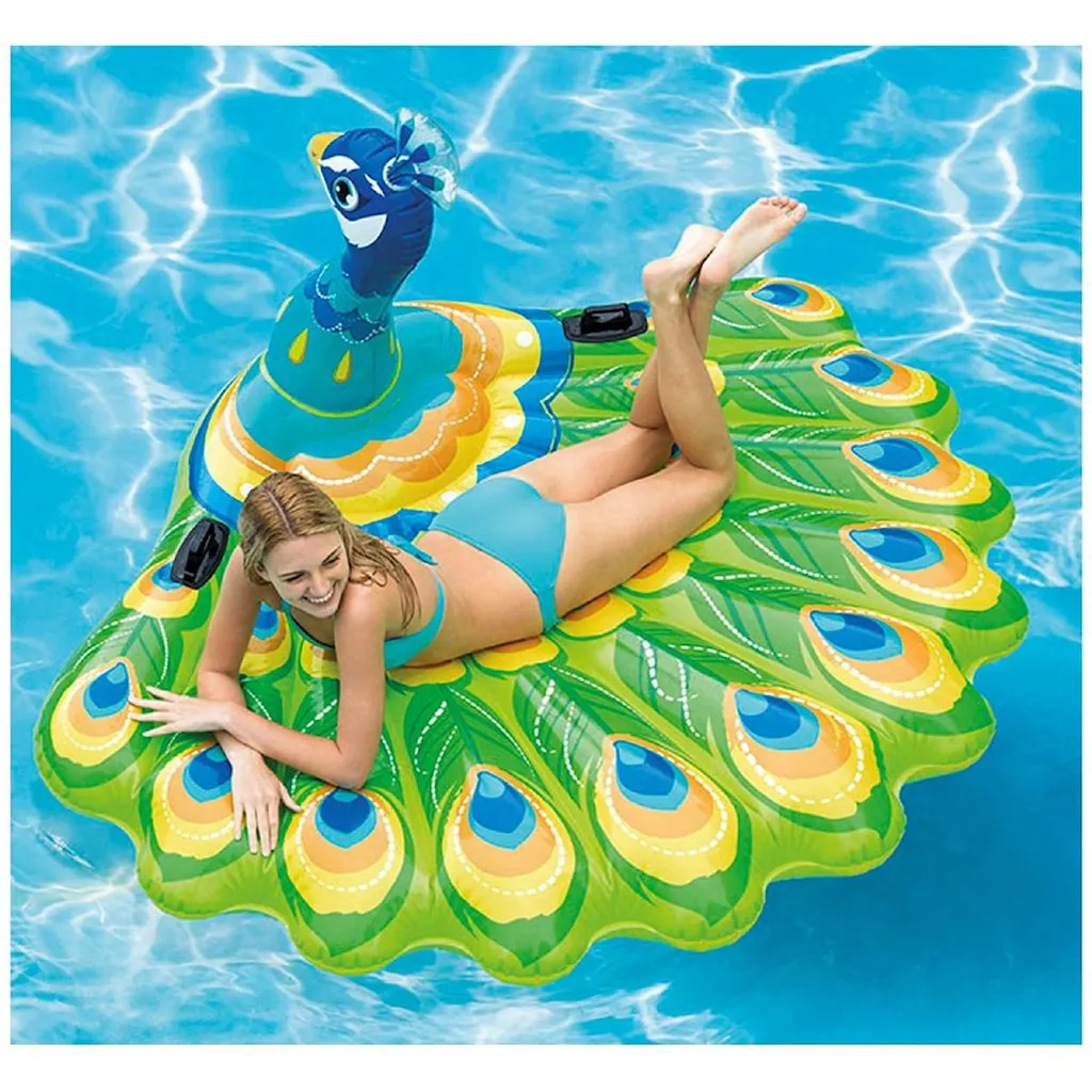 Île gonflable INTEX Paon PEACOCK - Grand matelas de piscine confortable - 18