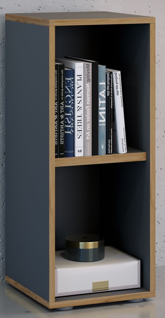 VCM Holzregal stehend | platzsparender Aktenschrank | Maße ca. H. 74 x B. 30 x T. 33 cm | Elegantes Regal | Büroregal – Salia 2fach B. 30 cm