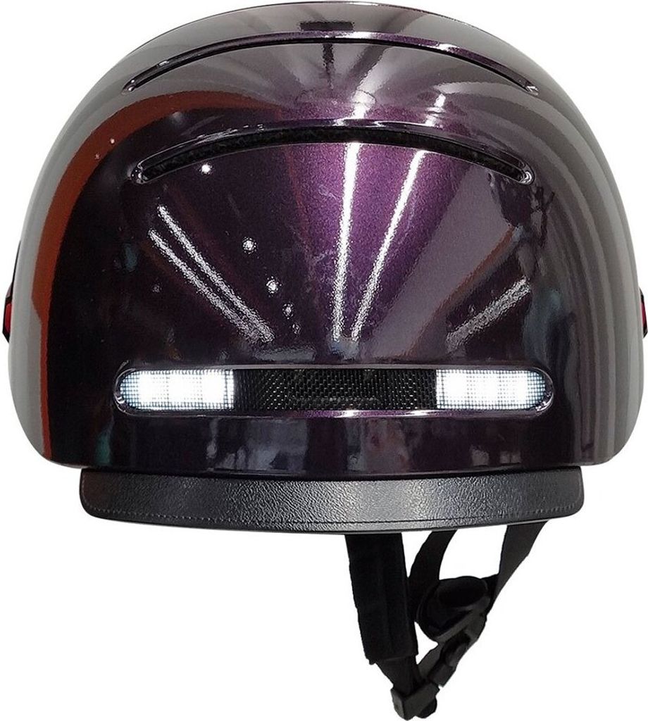 Bluetooth city helmet 54-58cm LED/SOS/Intercom purple Immagine del prodotto 