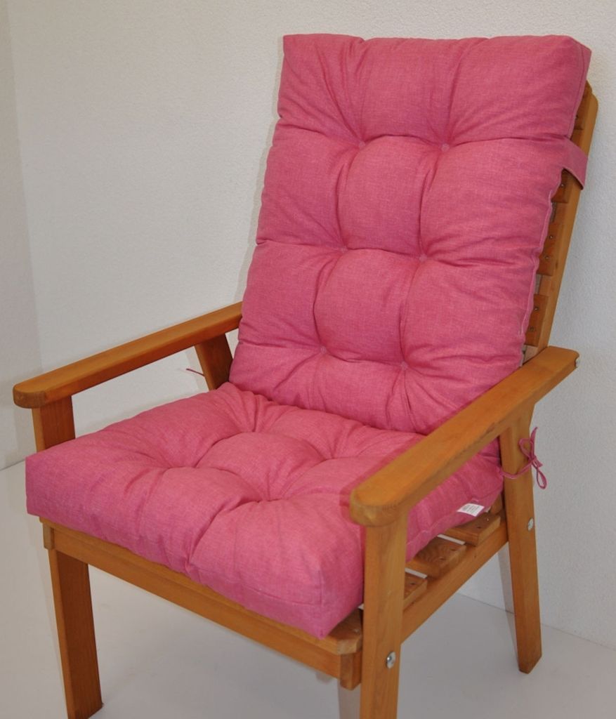 Polster für Gartenstuhl , Hochlehner Auflage Sylva , Hochlehner Auflage , Gr. 115 x 50 cm , Color rosa Antico (alt rosa)