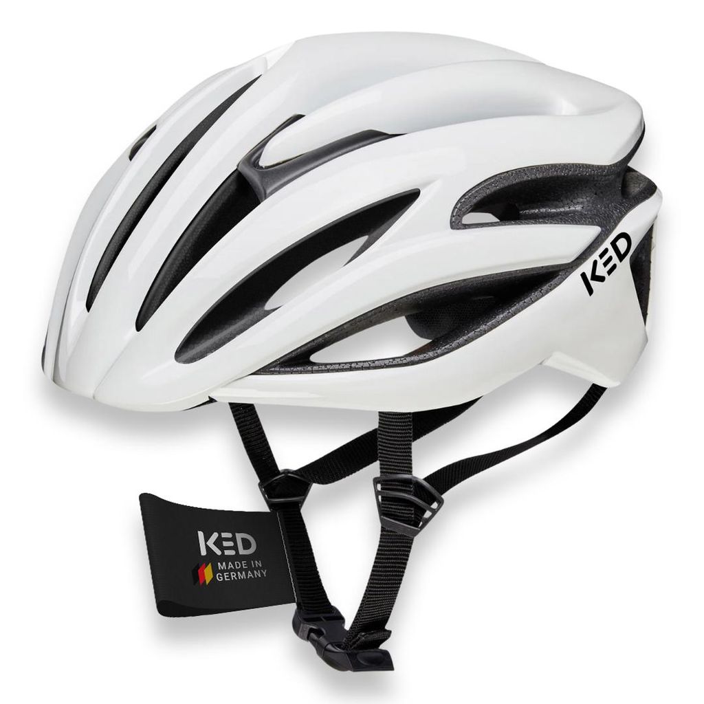 KED Rayzon Sport Fahrradhelm – Belüfteter Rennradhelm Mit LED Rücklicht Und Aerodynamischem Design I Helm Farbe: white Größe: 55-59 (M)
