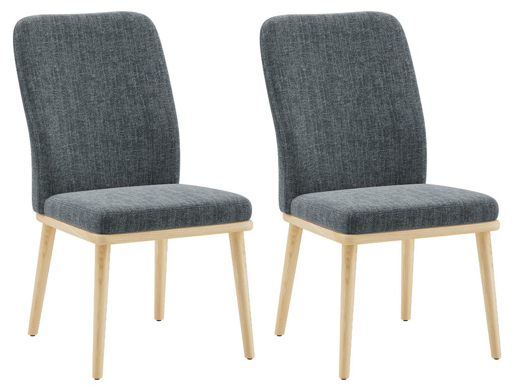 COLAMY 2er Set Esszimmerstühle mit Hoher Rückenlehne – Holzstruktur, Eleganter Vintage-Stil, Grau
