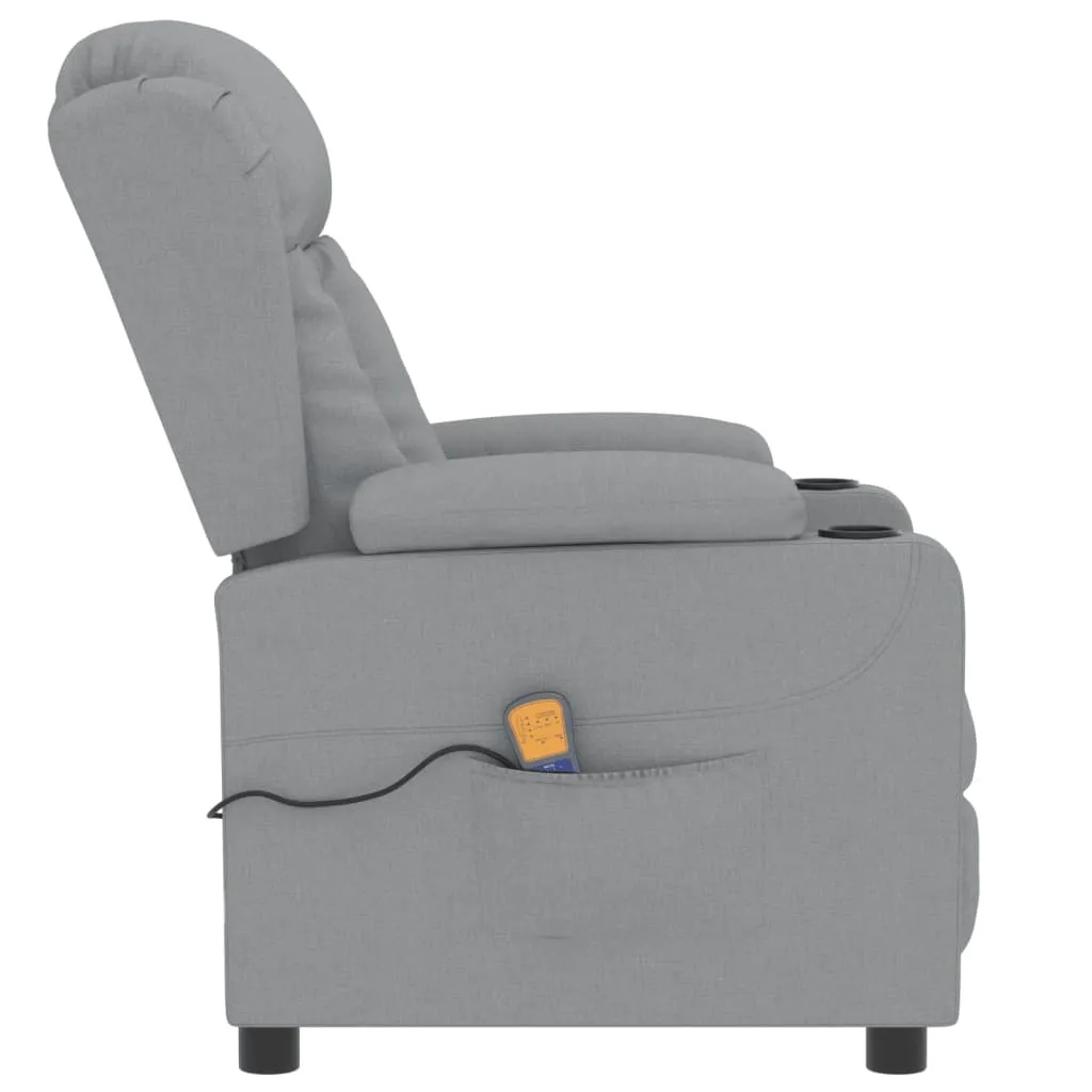 Fauteuil de massage TV inclinable en tissu gris clair pour salon moderne - 4