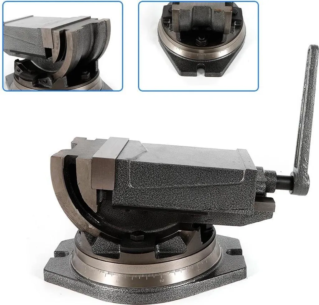Étau pour perceuse à colonne inclinable 125mm avec base rotative 360° - 6