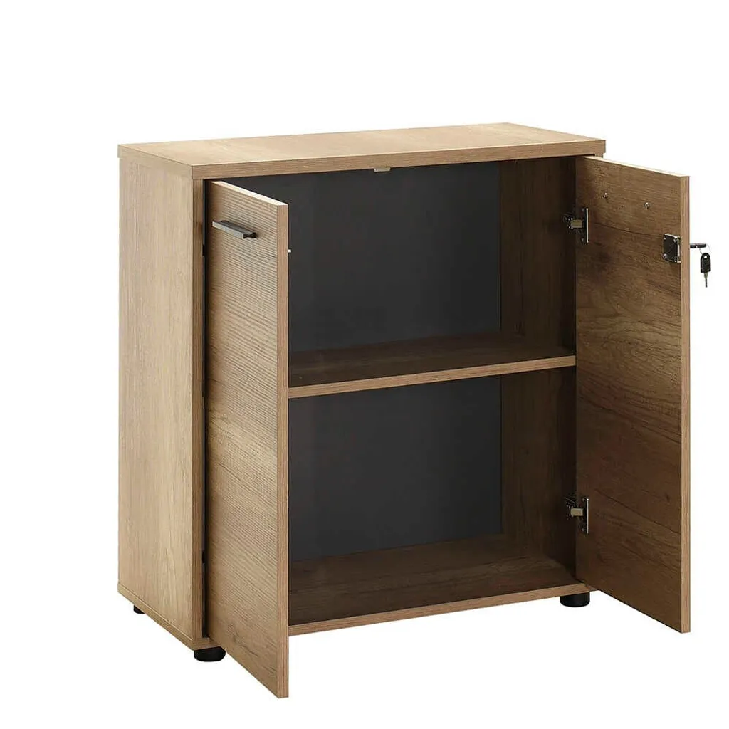 Bibliothèque robuste mélaminé chêne 76cm design compact et durable