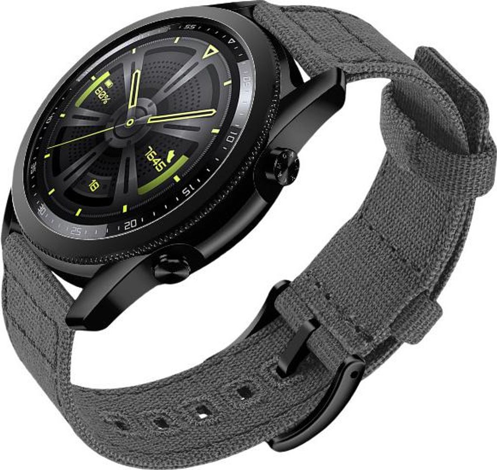 INF Gewebtes Canvas-Schnellverschluss-Uhrenarmband für Huawei GT4 Dunkelgrau 22 mm