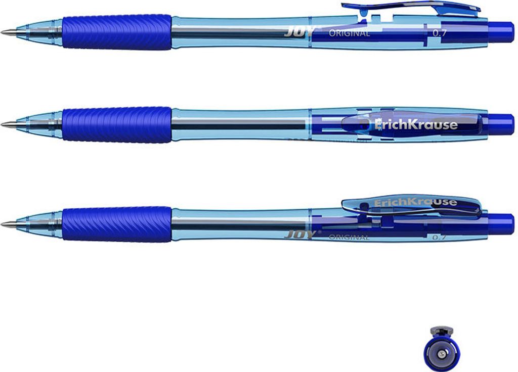 Druckkugelschreiber Joy 0,35mm mit Gummigriff 50er Pack Blau