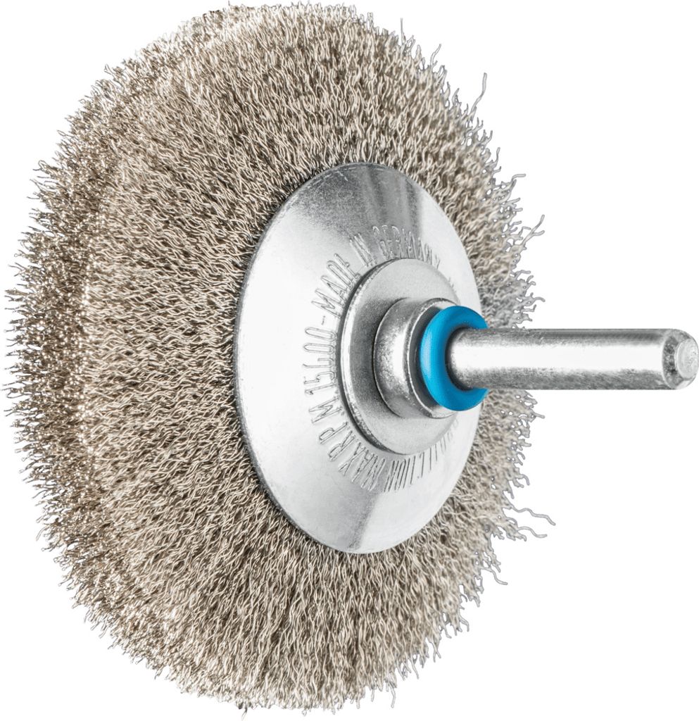 PFERD TOOLS Kegelbürste ungezopft KBU Ø70x10mm Schaft-Ø6 mm Edelstahl-Draht-Ø0,15