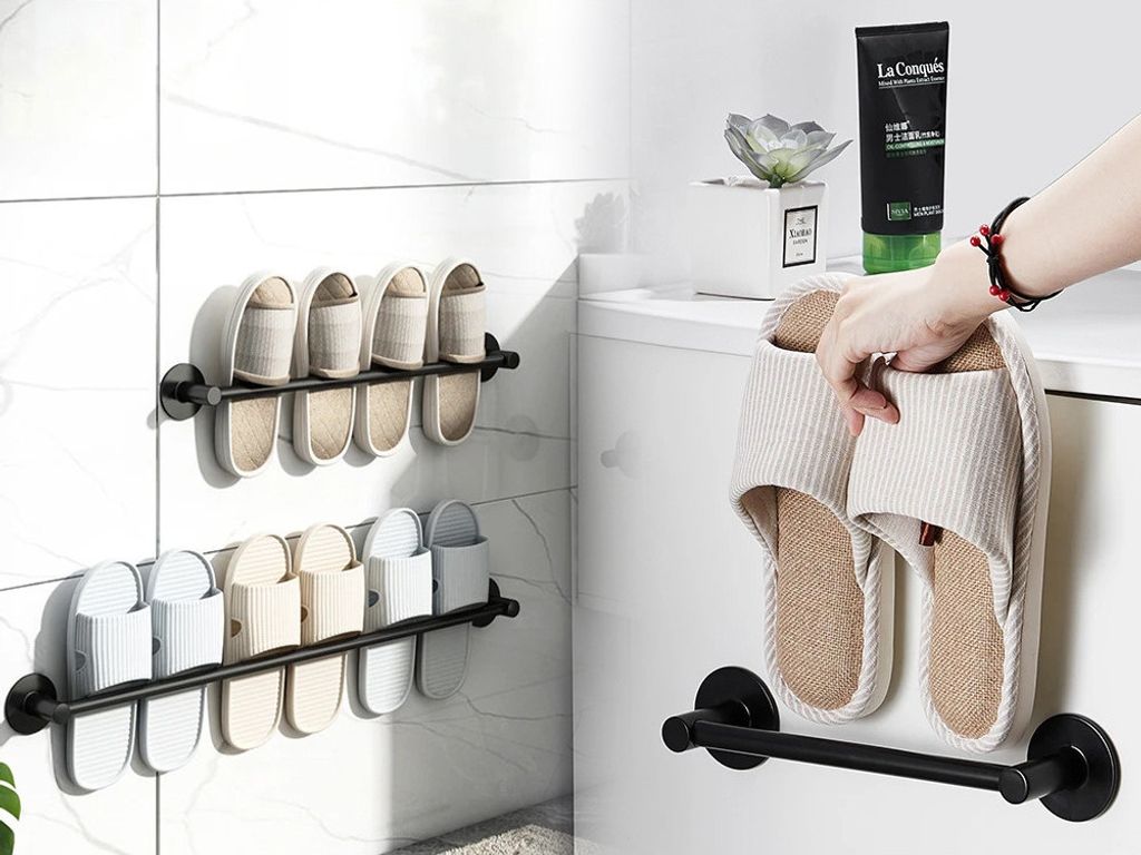 Kovový nástěnný věšák na pantofle a ručníky GLIDE Obrázek produktu 