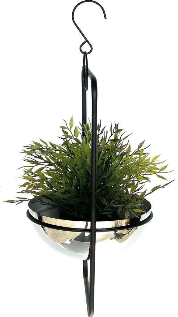 DanDiBo Lot De 3 Suspensions Murales Pour Plantes – Métal Vintage – Pots Polis Argentés Inclus (S, M, L)
