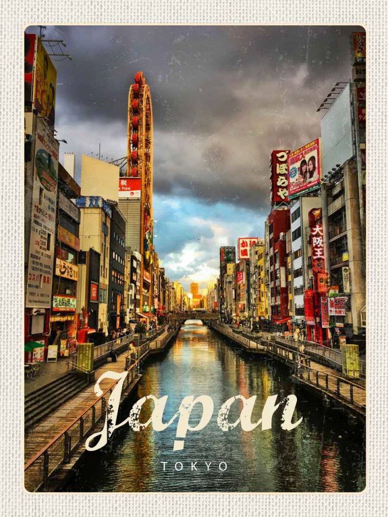 vianmo Holzschild 40x30 cm Tokyo Japan Asien Urlaubsziel Kultur Bildmotiv Reisemotiv Abenteuer Reisen