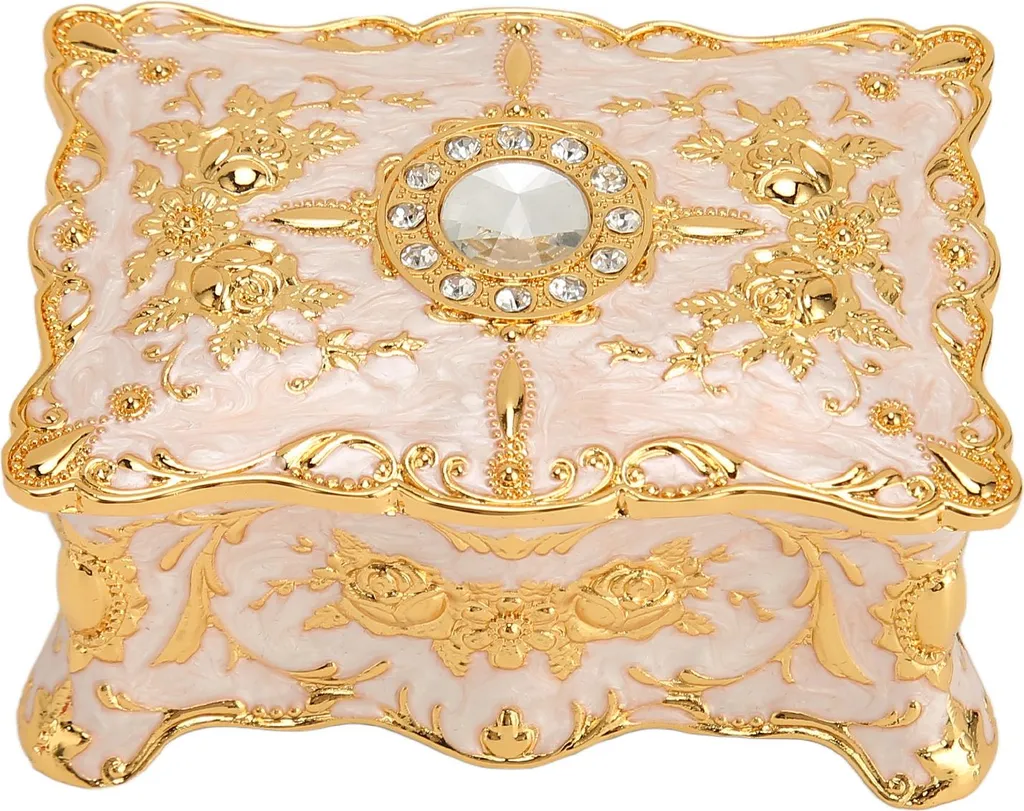 Portagioie Vintage Chic Oro-Bianco per TikTok & Instagram Vanity