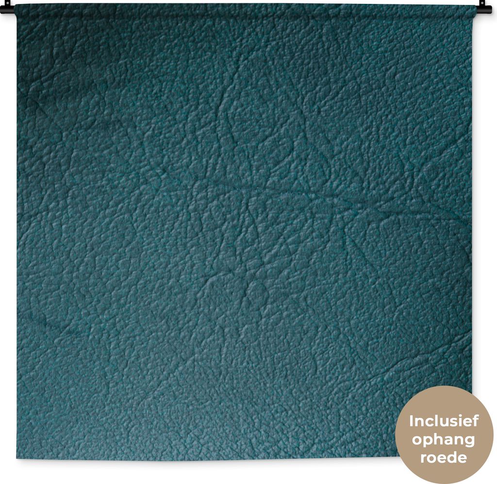 MuchoWow Wandteppich Wandbehang Leder - Lederoptik - Grün - Blau 150x150 cm Tapisserie Dekoration Wandtuch - Wohnaccessoires - Modernes