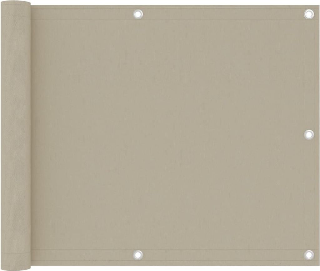 Balkon-Sichtschutz Beige 75x500 cm Oxford-Gewebe