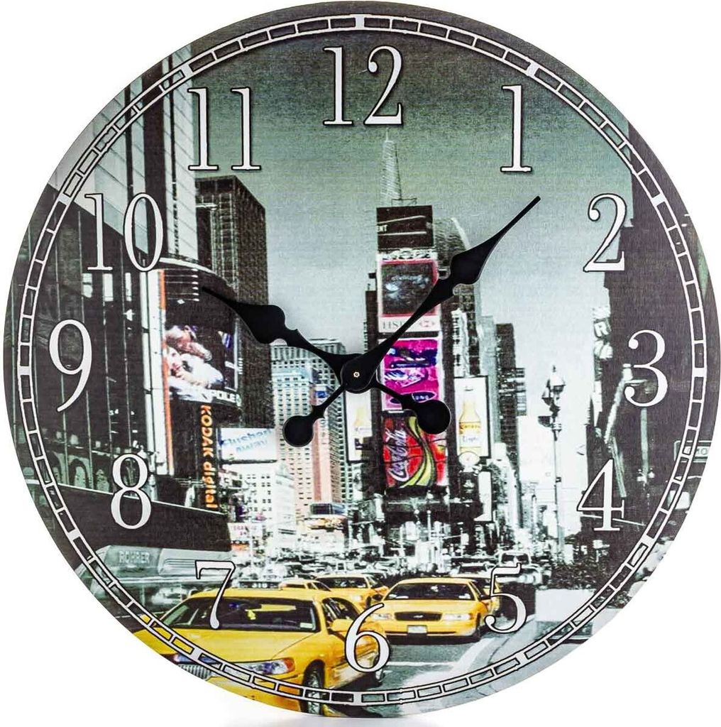 Wanduhr New York Style 60 cm mit farbigen Akzenten Produktbild 