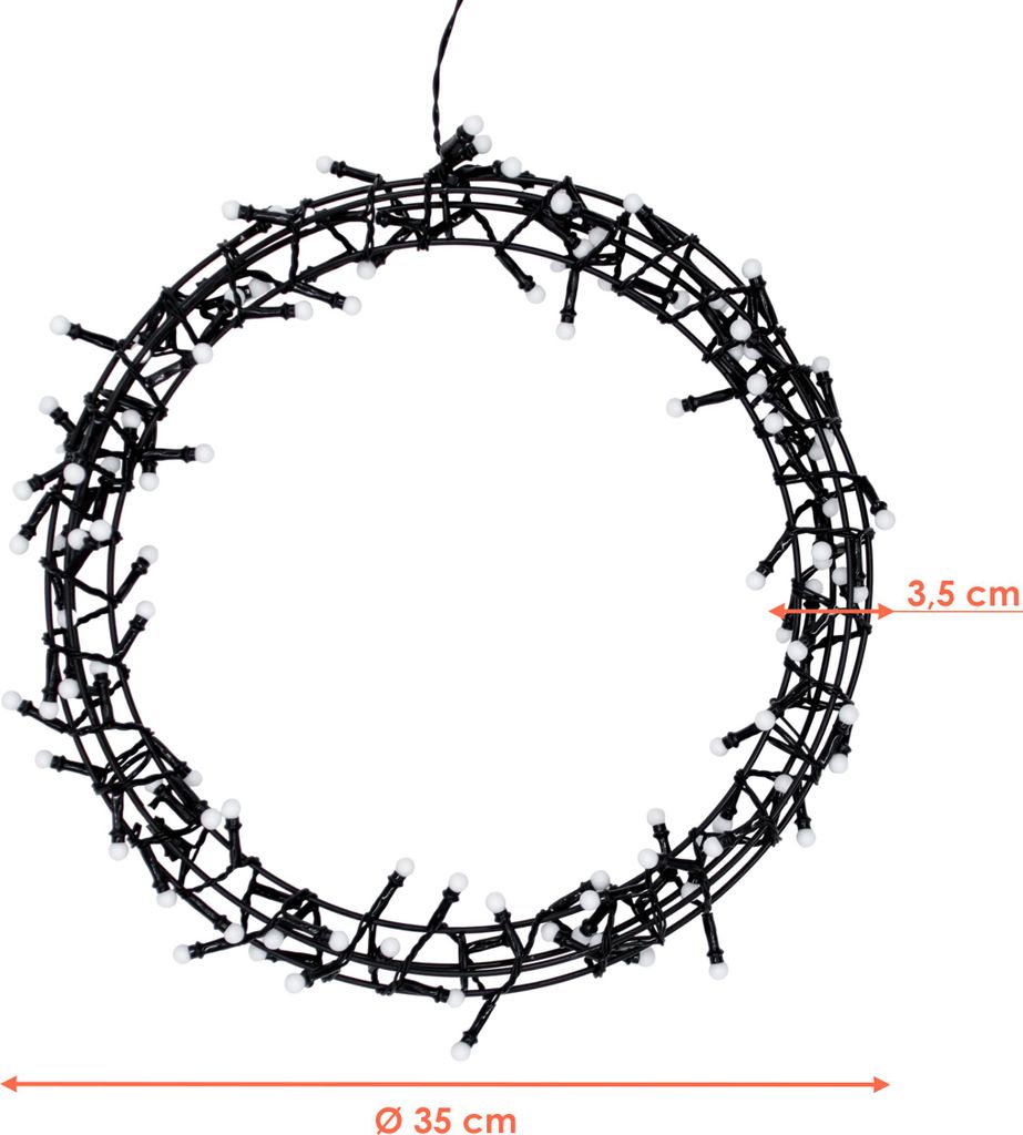 3.ghirlanda a 11 LED illuminata con 120 fiocchi LED - Ø 35 Immagine del prodotto 