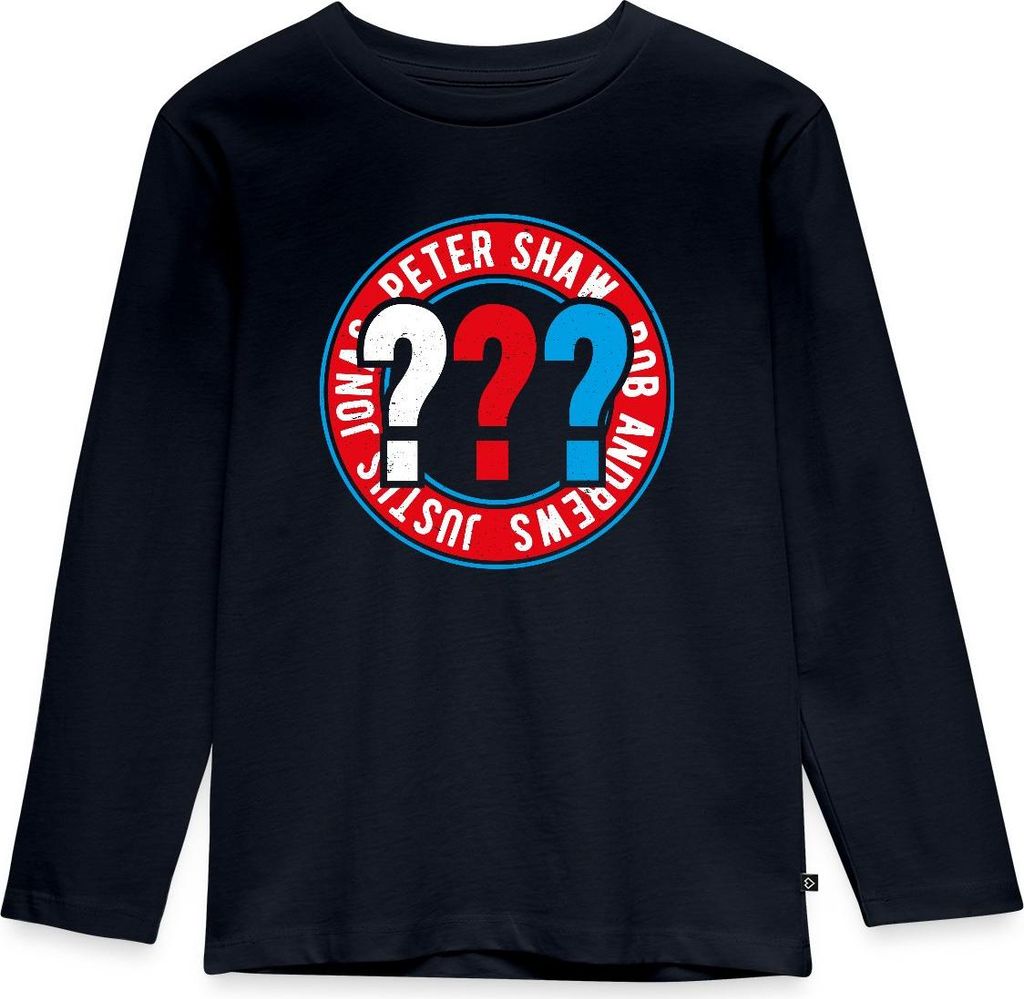 Spreadshirt Die Drei Fragezeichen Kids Logo Kreis Kinder Premium Langarmshirt, 110/116 (4 Jahre), Navy