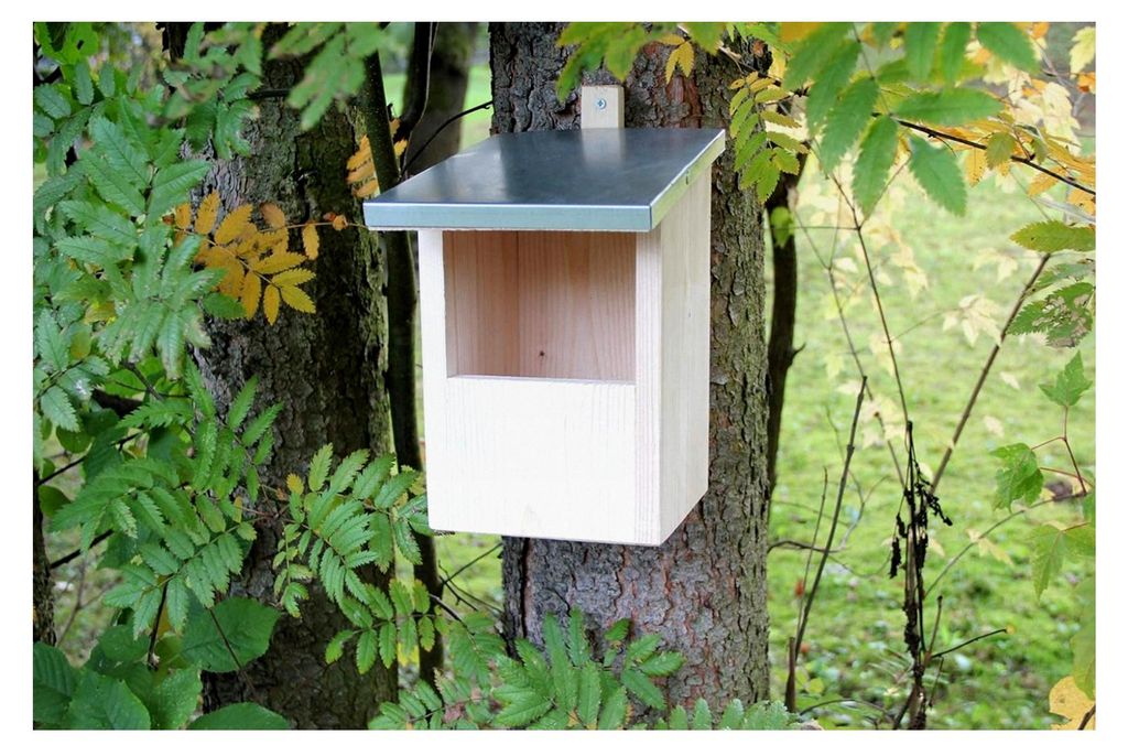 Halbhöhlen-Nistkasten Vogelhaus Garten Deko Zinkdach