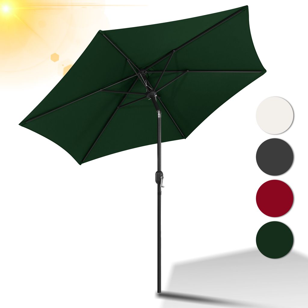 Jopassy Sonnenschirm Ø2.7m Gartenschirm 360° drehbar Terrassenschirm Ampelschirm Marktschirm Strandschirm - Grün